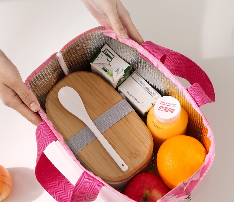 Macaron Color Insulated Lunch Bag with Zipper