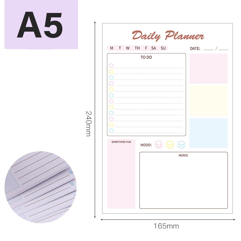 A5 Magnetic Tearable Daily Planner Pad To-Do List Fridge