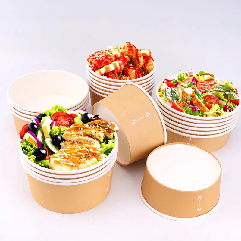 25oz Salad Pasta Kraft Paper Bowls Food Containers