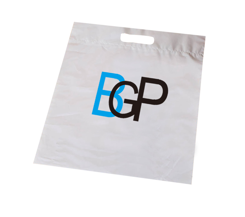 Custom Printed Recycled Die Cut Plastic Grab Shopping Tote Bag