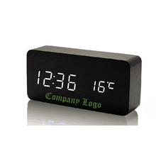 Promotional Voice Control Wooden Digital Alarm Clock