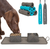 Double Bowl Portable Pet Folding Bowl With Food Mat