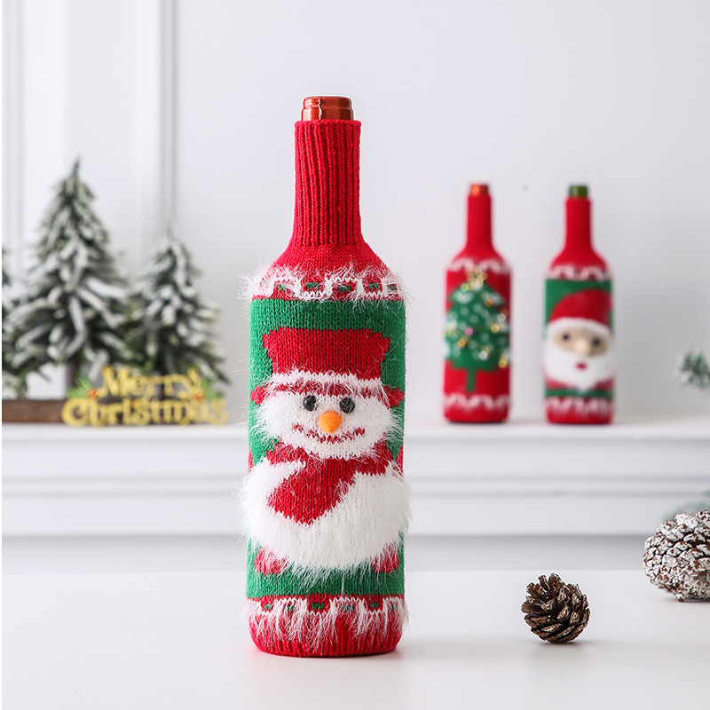 Christmas Wine Bottle Knitted Cover