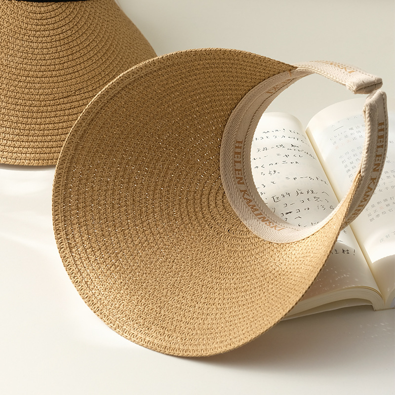 Straw Sun Visor Hats for Women Wide Brim Beach Visors Cap Summer UV Protection