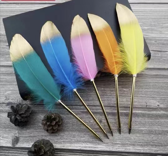 Multicolored Feather Pen