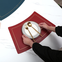 Placemat for Dining Heat Insulation Stain Resistant Non-Slip Waterproof Washable Wipe Clean PU Fan Shape Kitchen Table Mat
