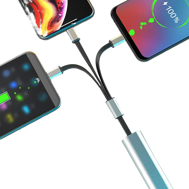 Zinc Alloy Three In One Fast Charging Data Cable