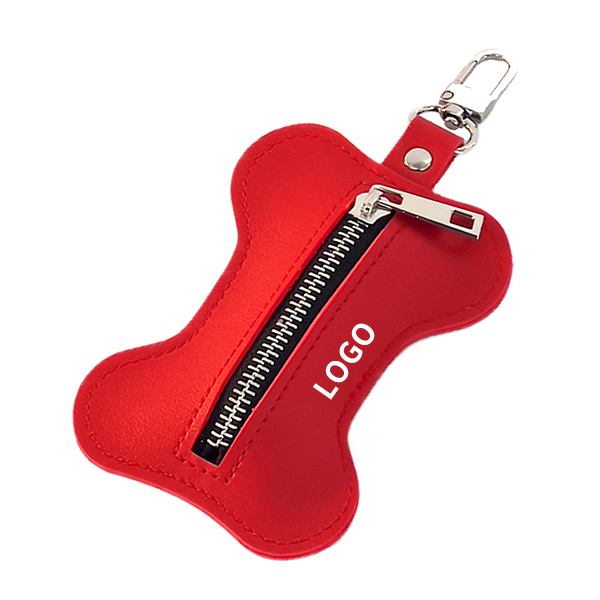 PU Leather Dog Poop Bag Dispenser For Portable Garbage Box