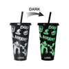 Single-Layer Plastic Straw Color-Changing Night Fluorescent Cup