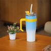 40oz Large Capacity Car Stainless Steel Cup With Straw