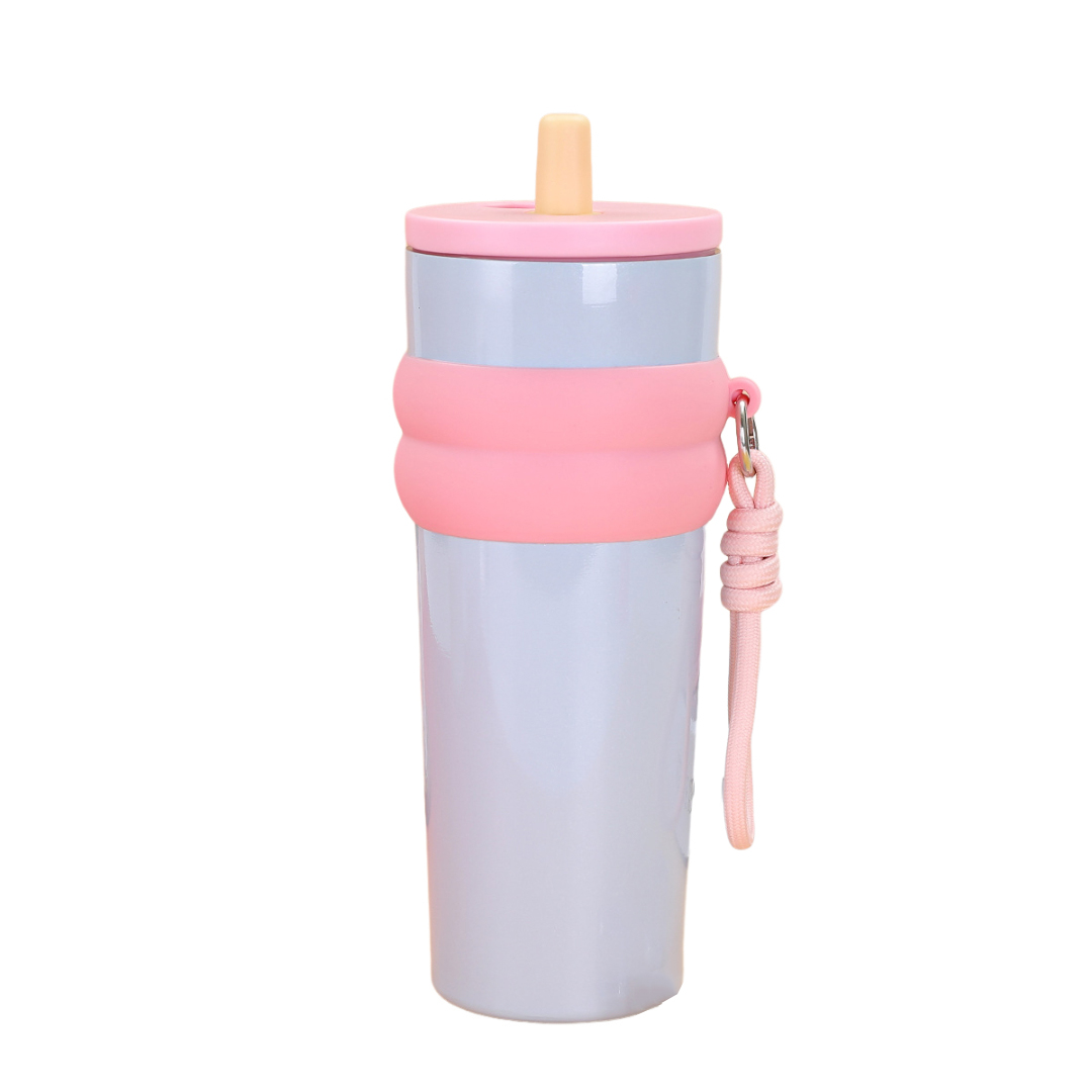 24oz Stainless Steel Straw Tumbler With Lifting Rope