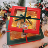 Custom Paper Cardboard Rigiding Partition Ribbon Christmas Boxes Packaging For Gift With Clear Window