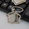 360 Degree Rotating House-Shaped Metal Keychain