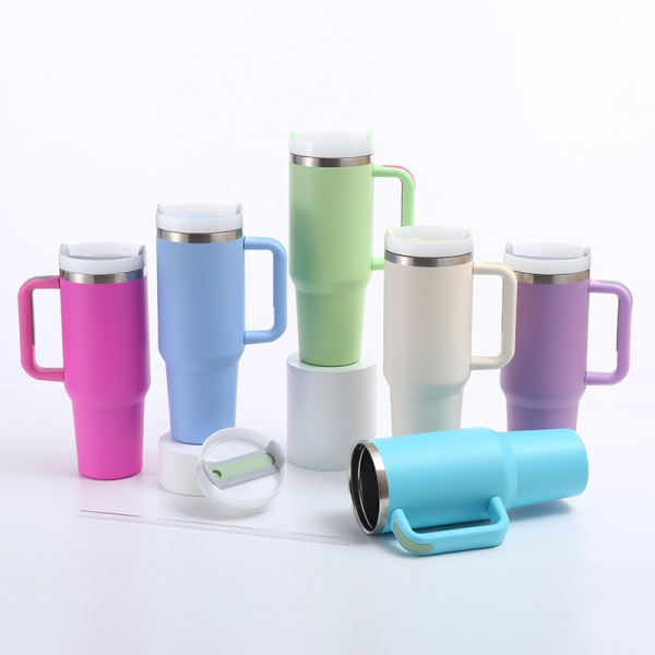 40oz Stainless Steel Car Cup Ice Bully Cup With Straw Thermos Cup