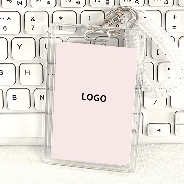Acrylic Transparent Double Card Protective Cover Plastic Key Chain Display License