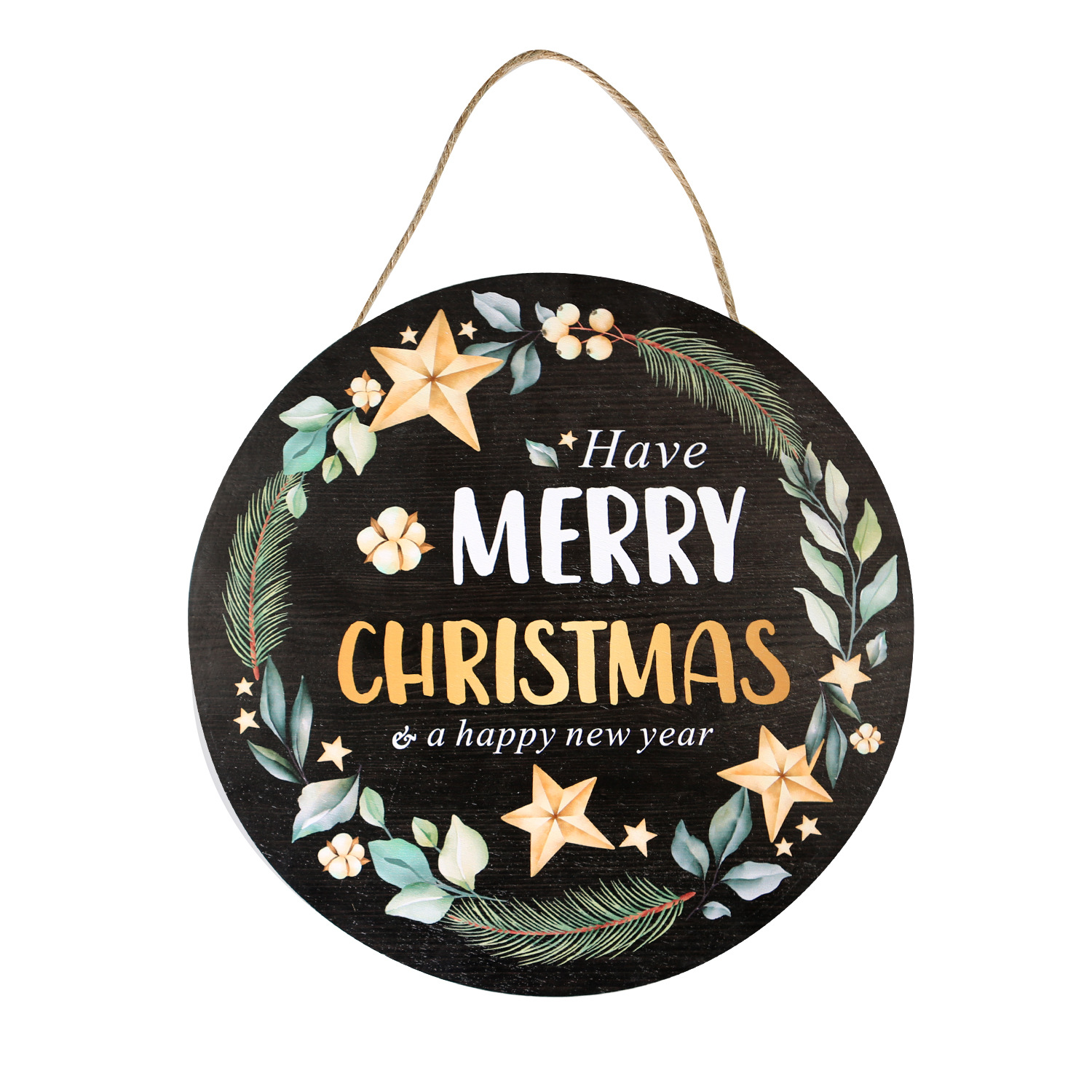 Christmas Doorplate Sign Wood Ornament Festive Decoration