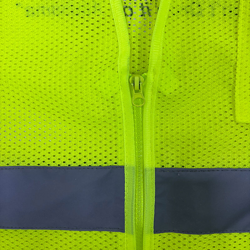 Class 2 Mesh Zip-Front Vest High Visibility Work Shirt