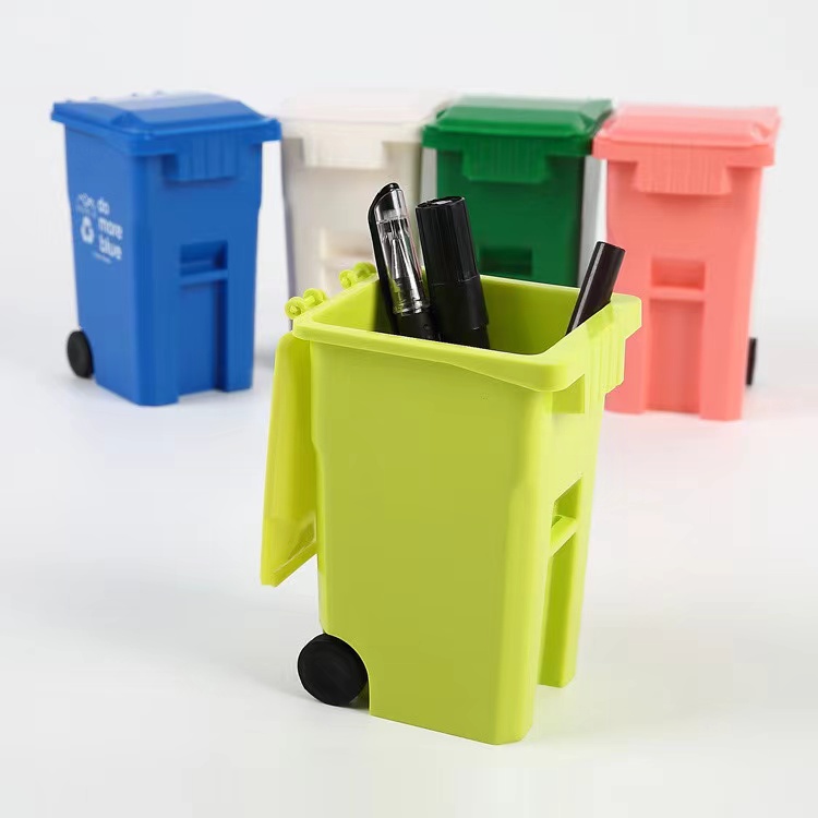 Desk Trash Can Pen Holder