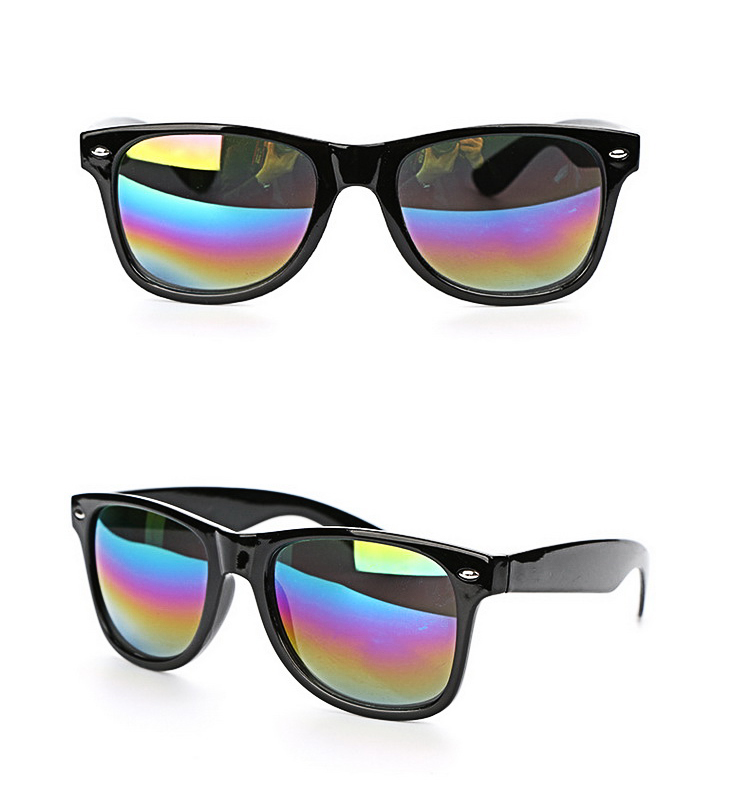 Print Color Mirrored Lenses Sporty Sunglasses