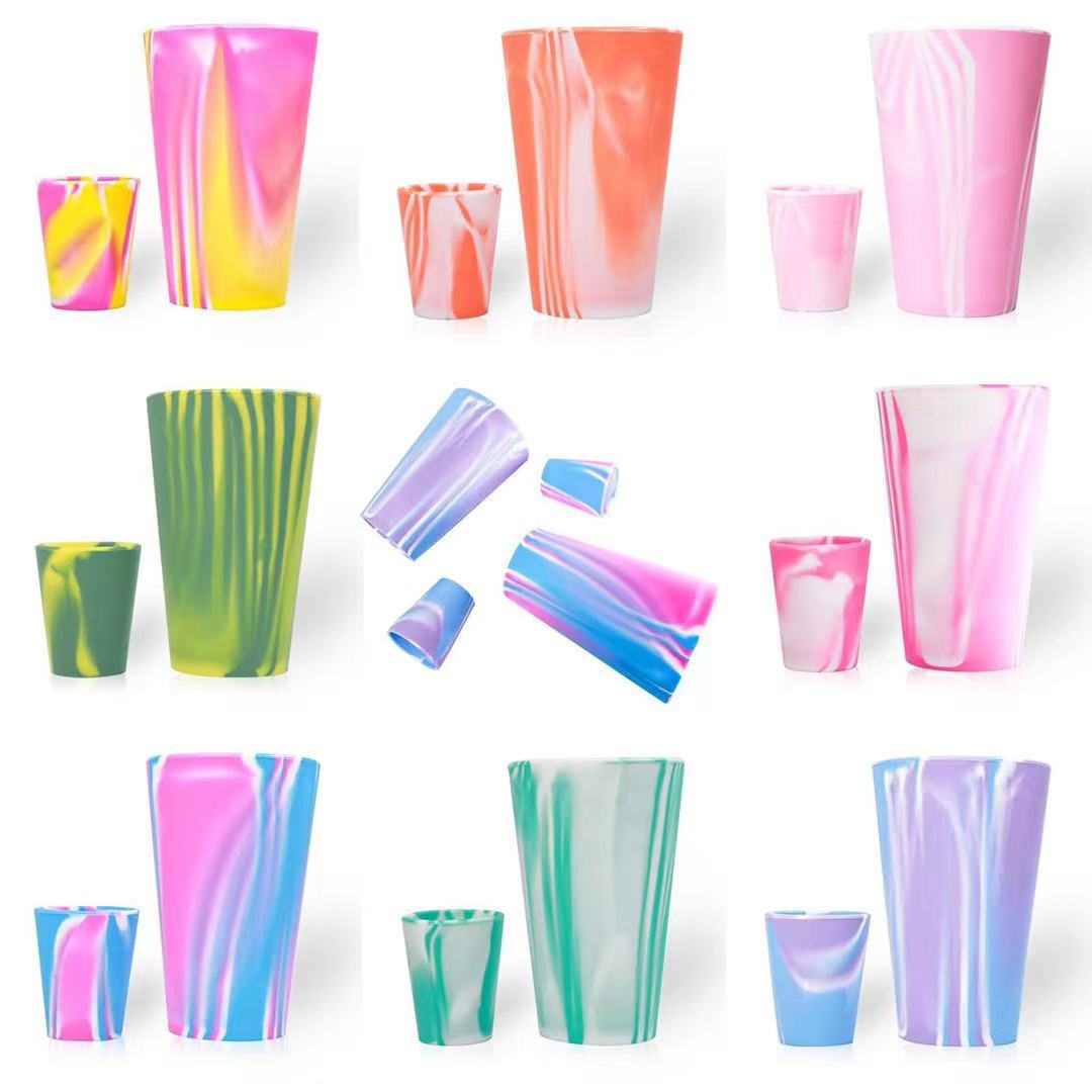 Rainbow Blend Silicone Cup With Lid And Straw