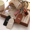 Custom LOGO Blank PU Leather Car Keychain