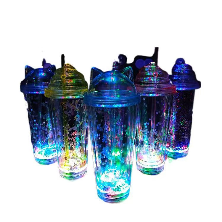 16oz Mulitcolor LED Straw Cups