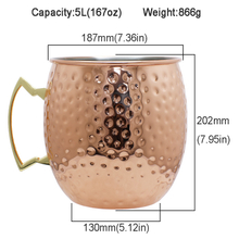 Large Capacity 167 oz. 5L Copper-coated Moscow Mule