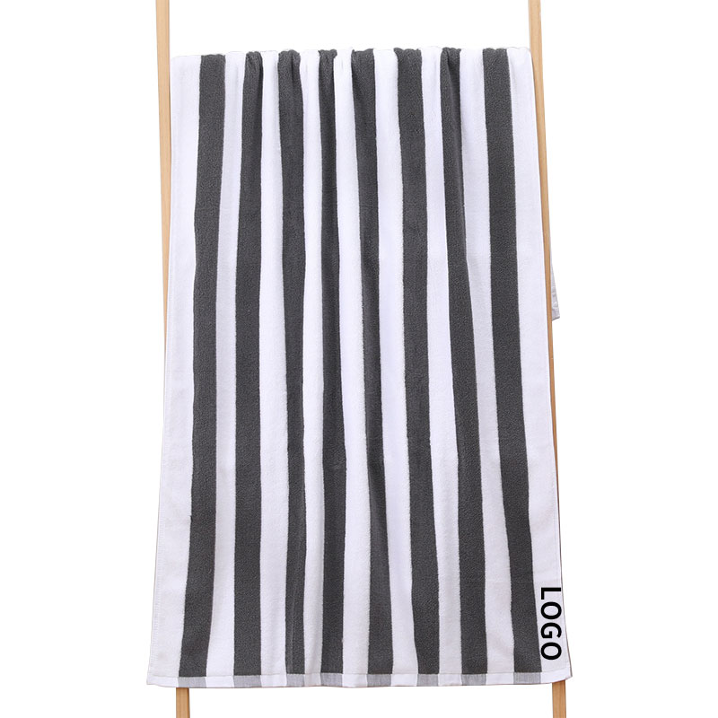 29.5"*59" Large Size 100% Cotton Striped Sports Beach Towel