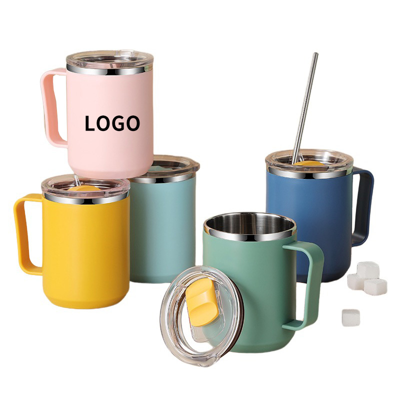 15oz Minimalist Stainless Steel Mug With Handle
