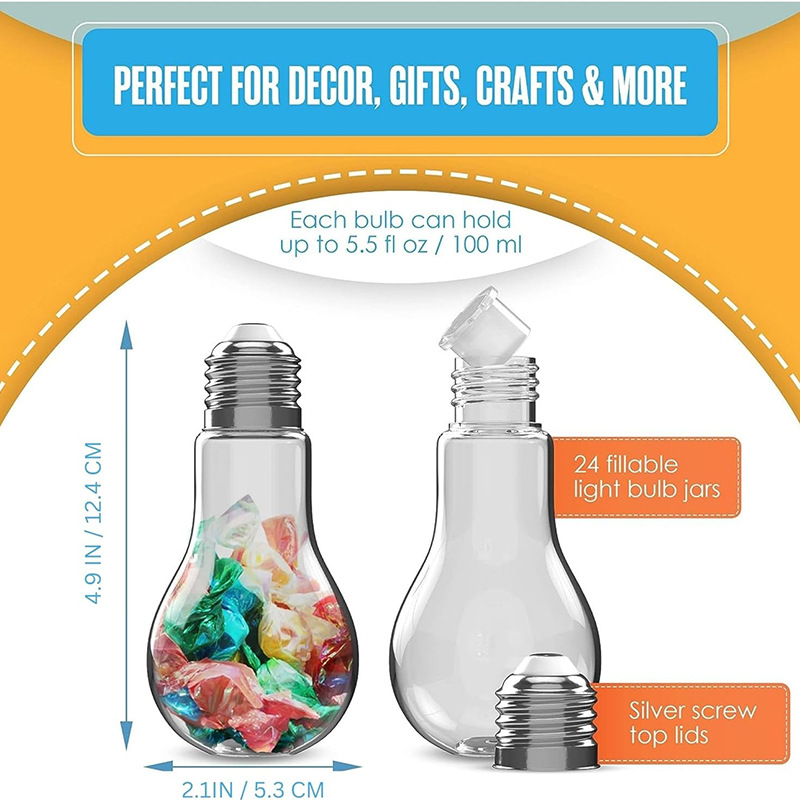 3.4 oz - 17oz Mini Big Light Bulb Plastic Cup Bottle
