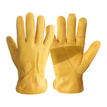 Cowhide Leather Work Gardening Gloves Separate Fingers