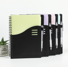 6.3" x 8.39" PP Cover Pocket A5 Coil Spiral Notebooks w/ Pen