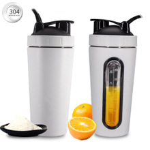 700ml 24oz Shaker Stainless Steel Insulated Water Bottle Protein Mixing Cup