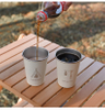 Premium Stainless Steel Cups 11.8 oz Camping Cup Tumbler (4 Pack) Premium Metal Cups Stackable Durable Cup