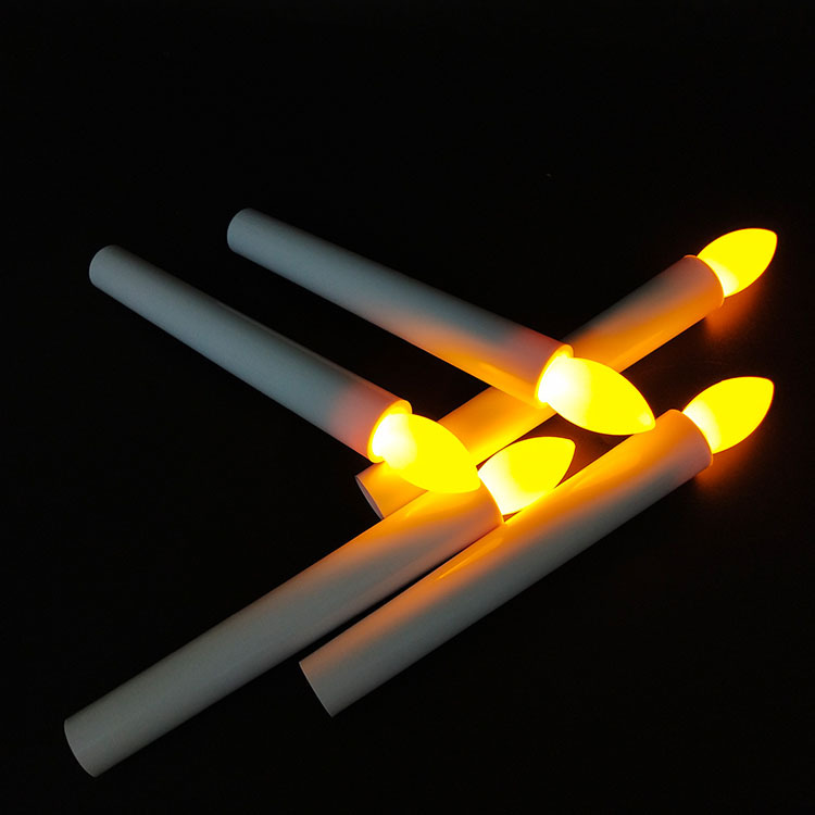 Flameless LED Taper Candles Lights Battery Operated Candlesticks Warm Yellow Flickering Flame Dripless Fake Taper Candles