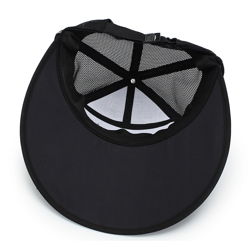 Flat Bill Super Wide Brim Snapback Trucker Mesh Hat