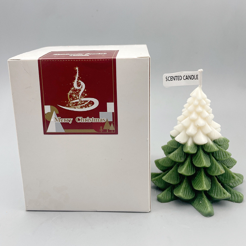 Christmas Tree Shaped Decorative Scented Candle 6h Burning Times Natural Paraffin Wax Candle Holiday Gifts