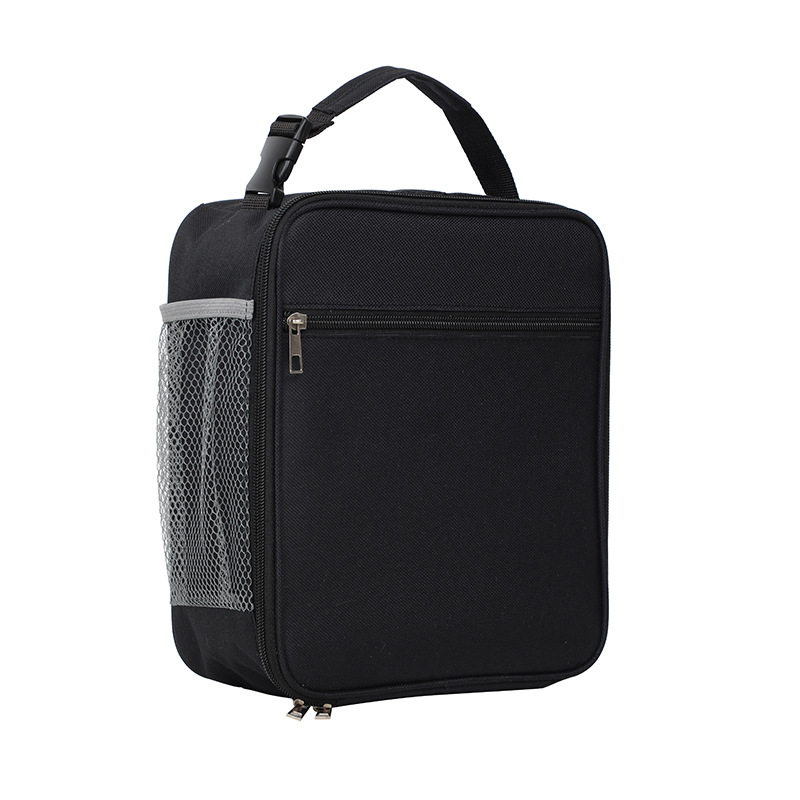 Rectangular Lunch Cooler Bag with Side Mesh Pockets