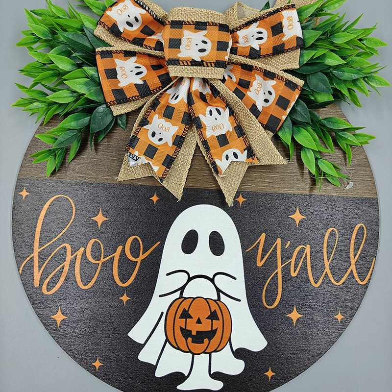 Halloween Doorplate Wood Ornament Festive Decoration