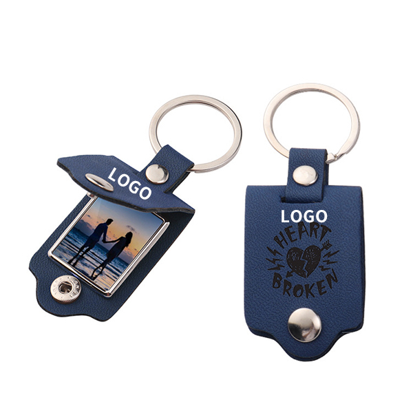 Blanks Leather Digital Photo Metal Key chains Laser Printing Key Rings