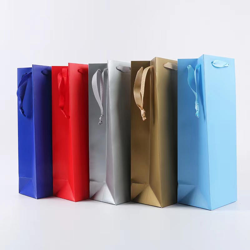 Heavy Wine Paper Bag with Two Bottle