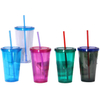 15oz Plastic Transparent Straw Water Cup