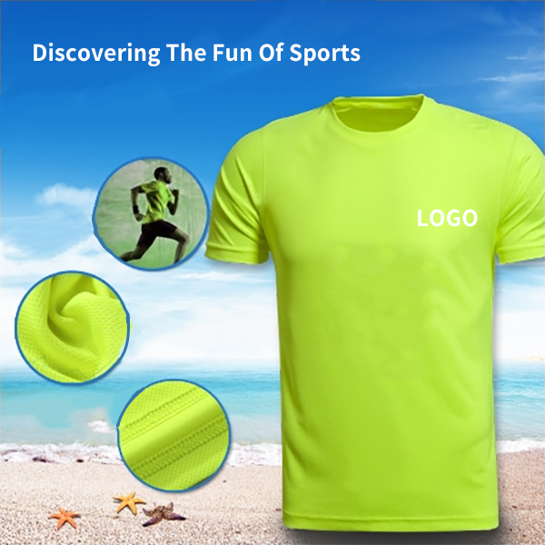 Quick Drying T-shirt Custom Printed Logo Marathon Running Reunion Collar Short Sleeve
