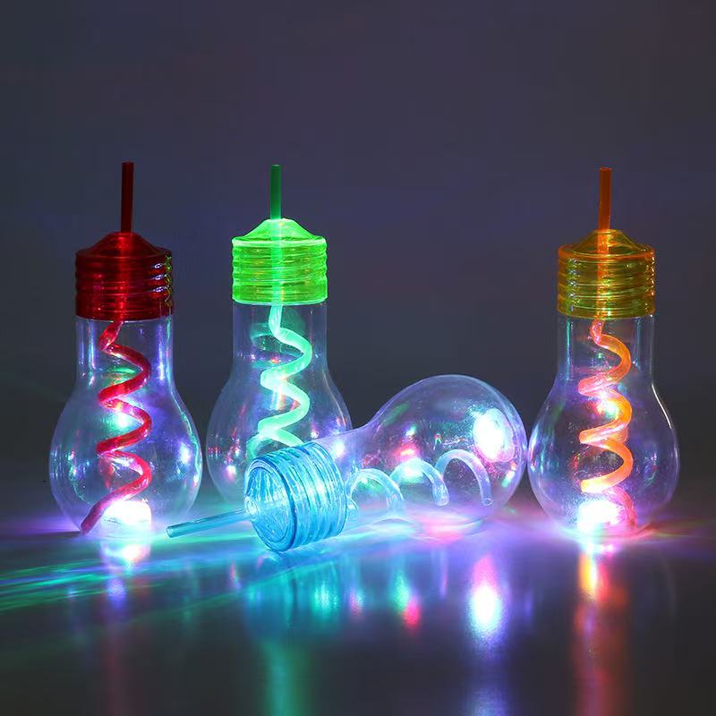 20oz Clear Led Bulb Cups w/ Light Creative Plastic Bottle