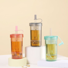 12oz Anti Scald Double-layer Office Straw Cup