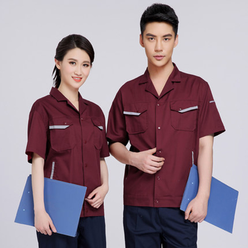 Utility Work Jacket Shirt Workwear Set Short Sleeve
