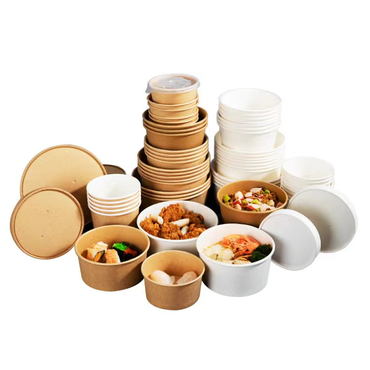 25oz Salad Pasta Kraft Paper Bowls Food Containers