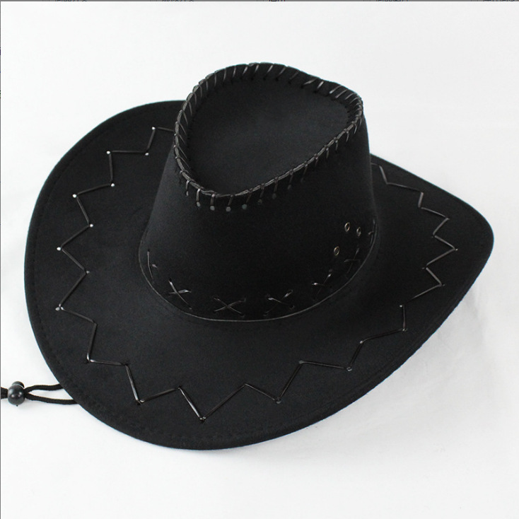 Suede Cowboy Hat With Cords