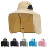 Wide Brim Bucket Sun Visor Hats With Neck Flap