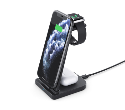 15W Multifunctional Mini 3-in -1 Wireless Charger